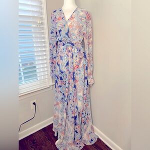 Yumi Kim Paisley Long Sleeve Wrap Maxi Dress